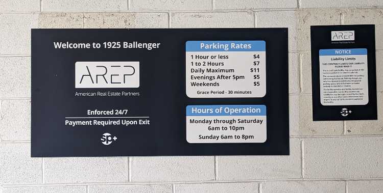 1925 Ballenger Rate Sign